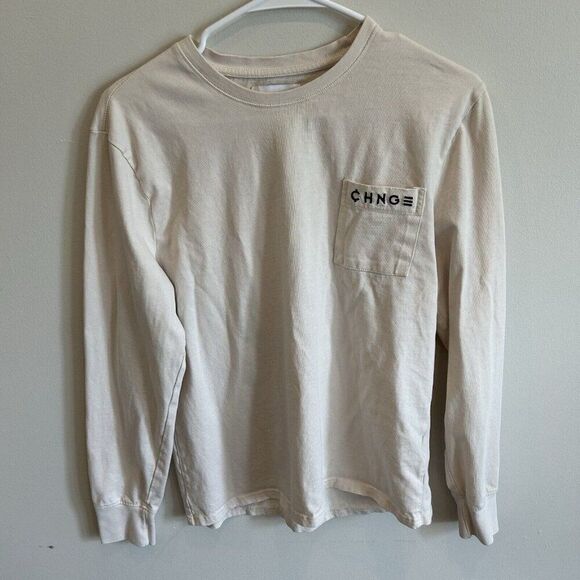 CHNGE Women's Oversized Long Sleeve Size S Climate Neutral Equality Off-White - Picture 1 of 10